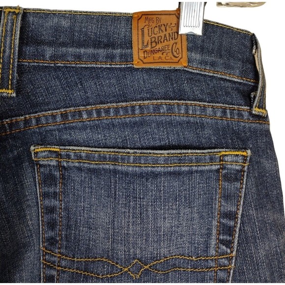 Lucky Brand Dungaree Sundown Women's Size 8 Denim Blue Jeans Wide Leg Mid Rise - Picture 8 of 9